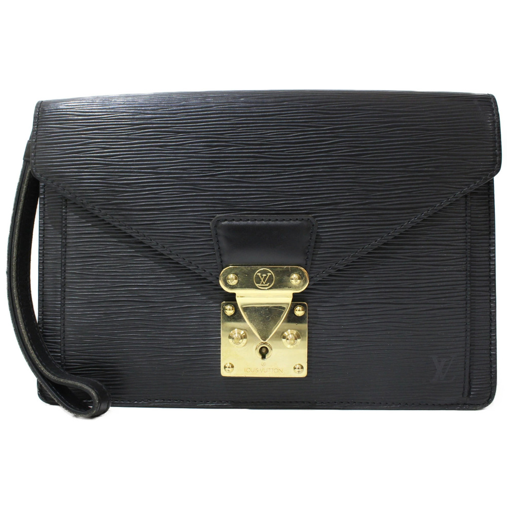 LOUIS VUITTON Pochette Cellier Dragonne Epi Leather Shoulder Bag Noir Black